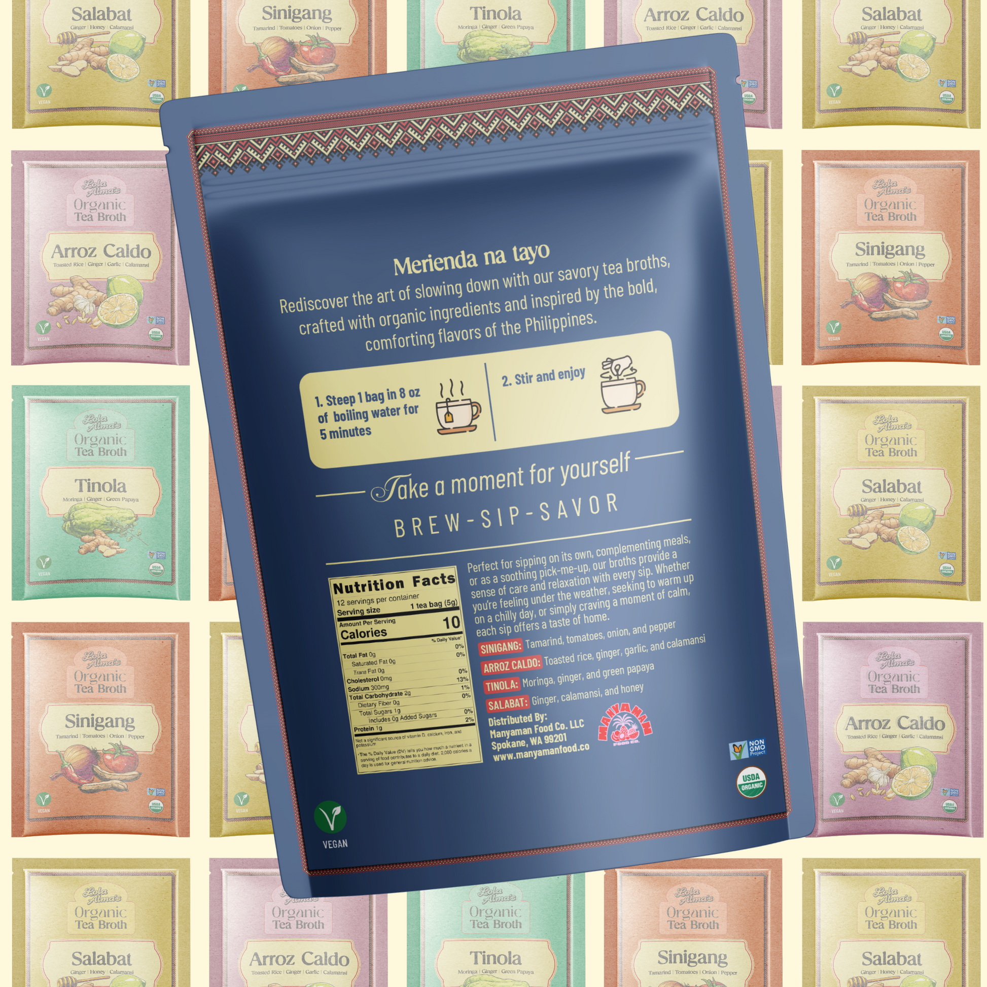Lola Alma's Organic Tea Broth - Sari Sari pack (12 tea bags)