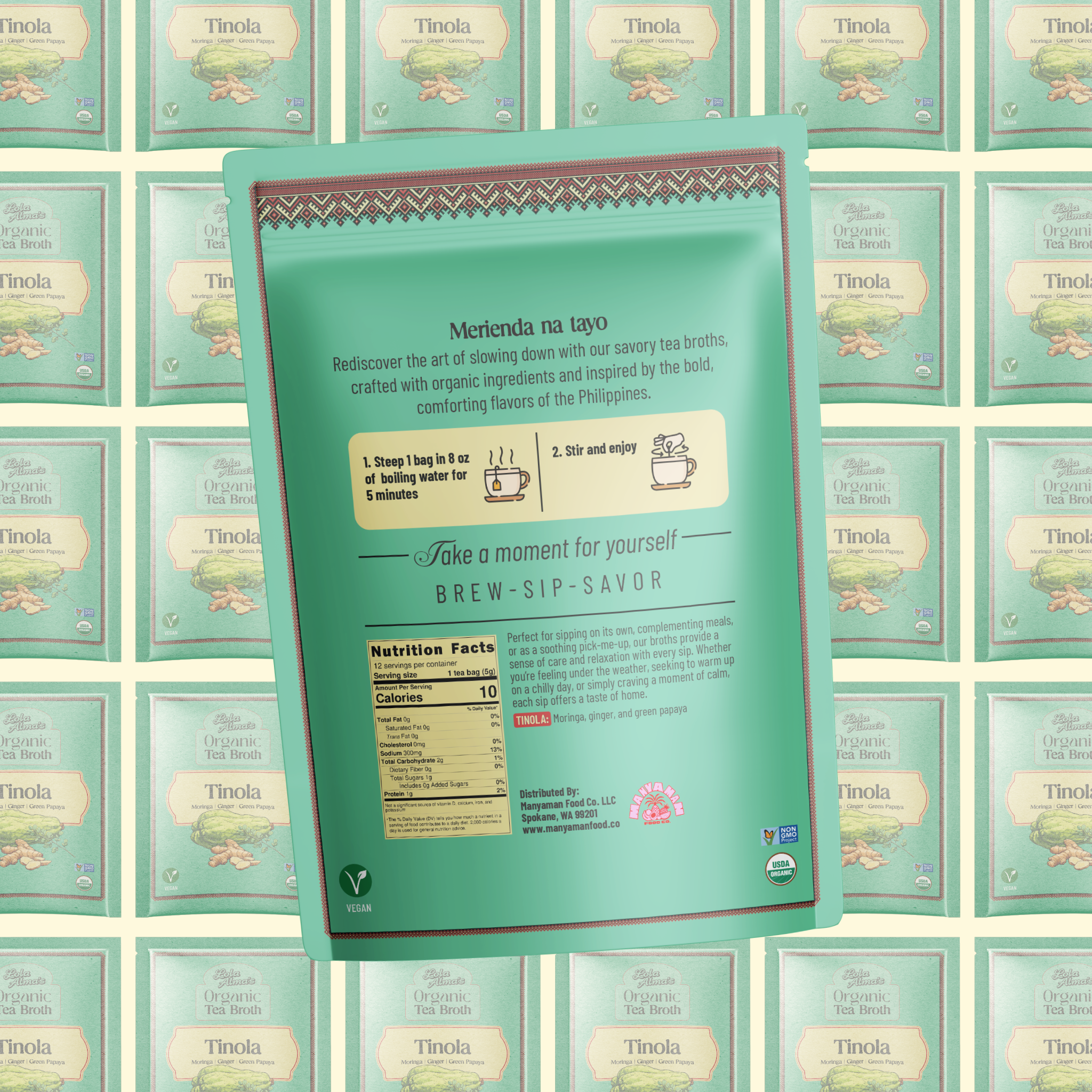 Lola Alma's Organic Tea Broth - Tinola pack (12 tea bags)