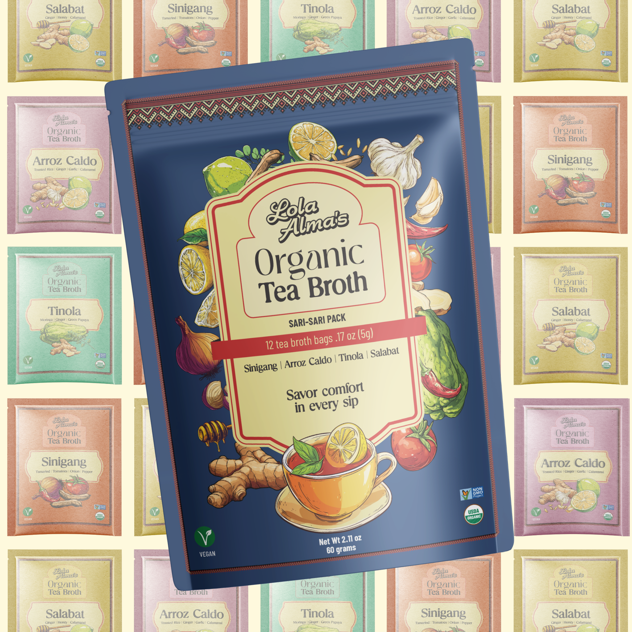 Lola Alma's Organic Tea Broth - Sari Sari pack (12 tea bags)