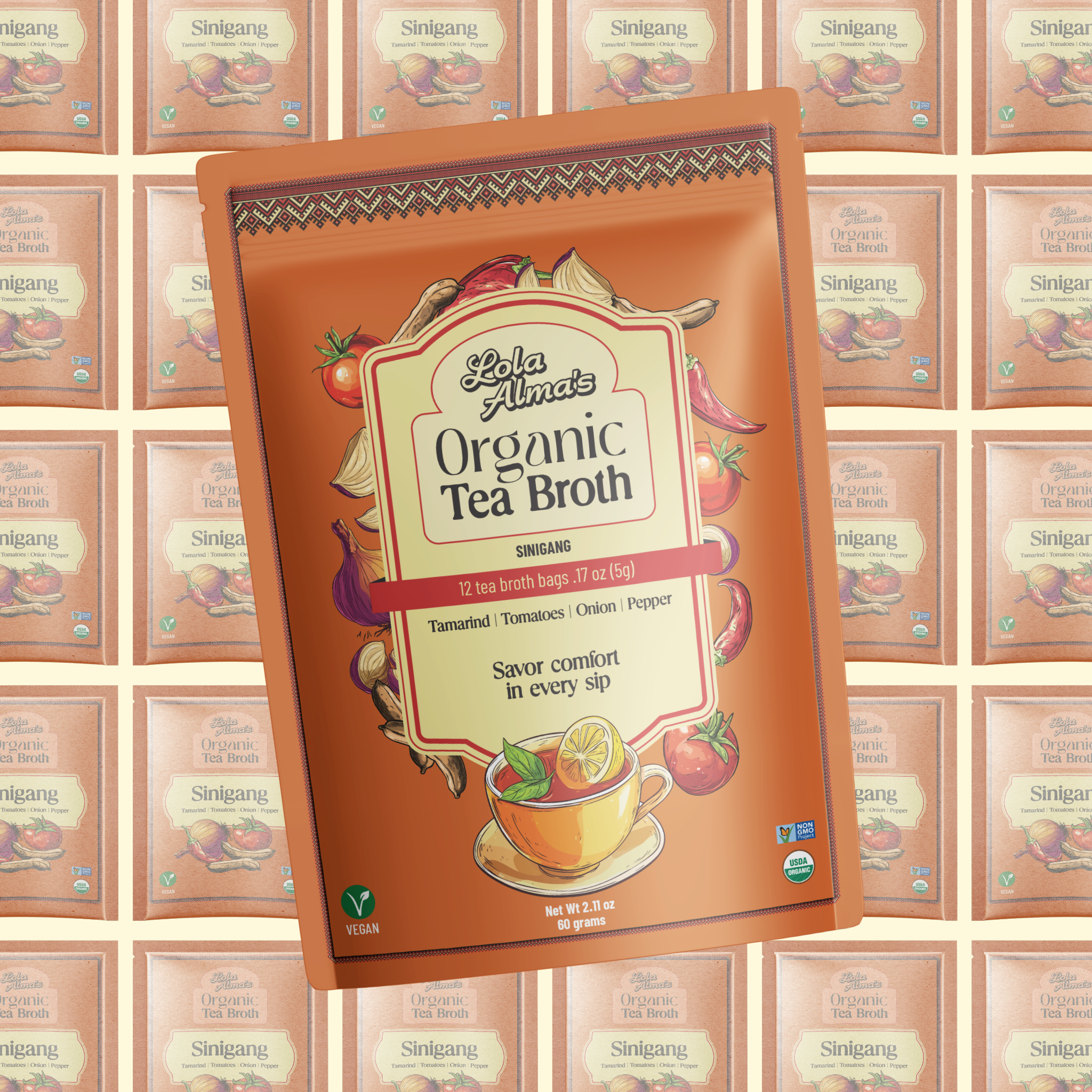Lola Alma's Organic Tea Broth - Sinigang pack (12 tea bags)