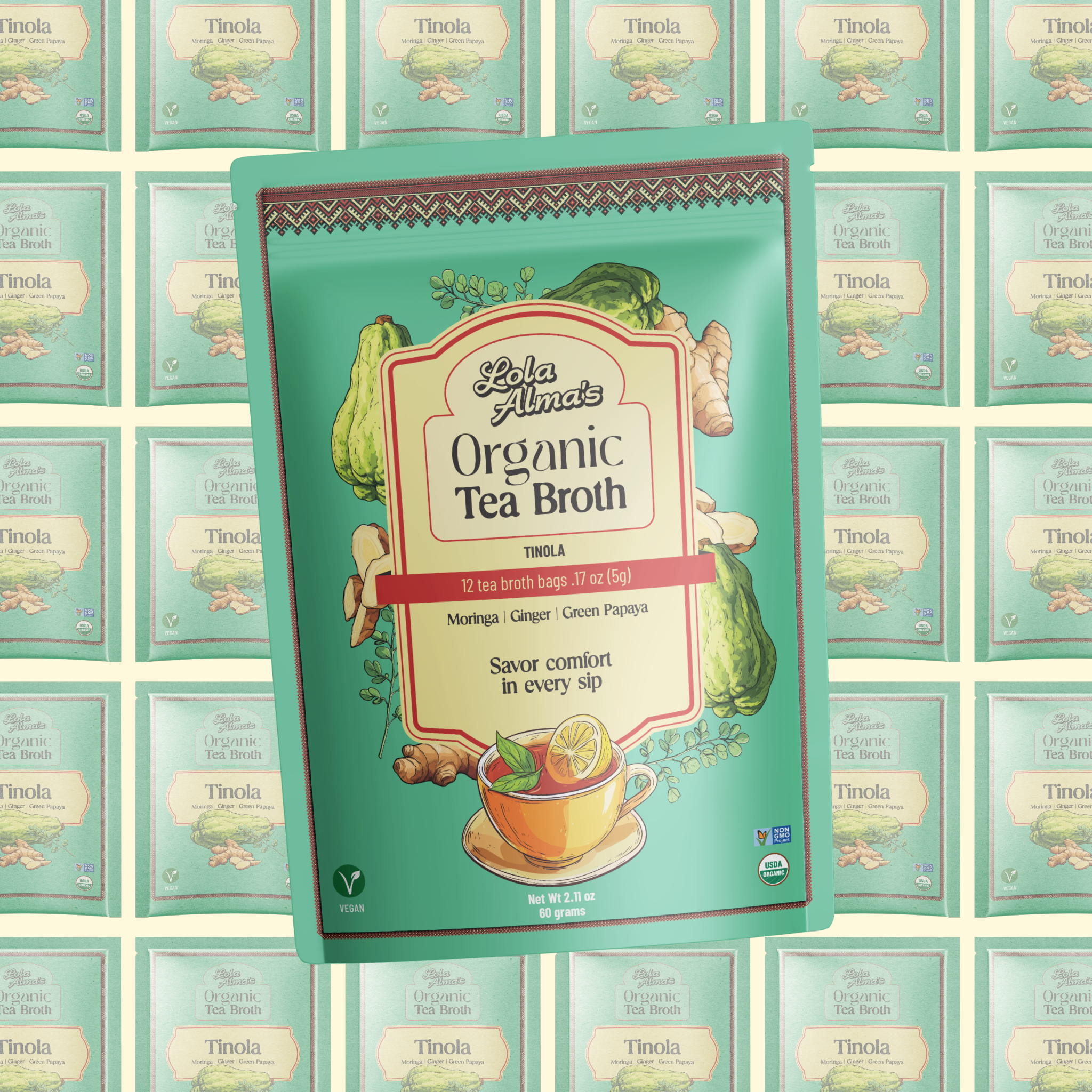Lola Alma's Organic Tea Broth - Tinola pack (12 tea bags)