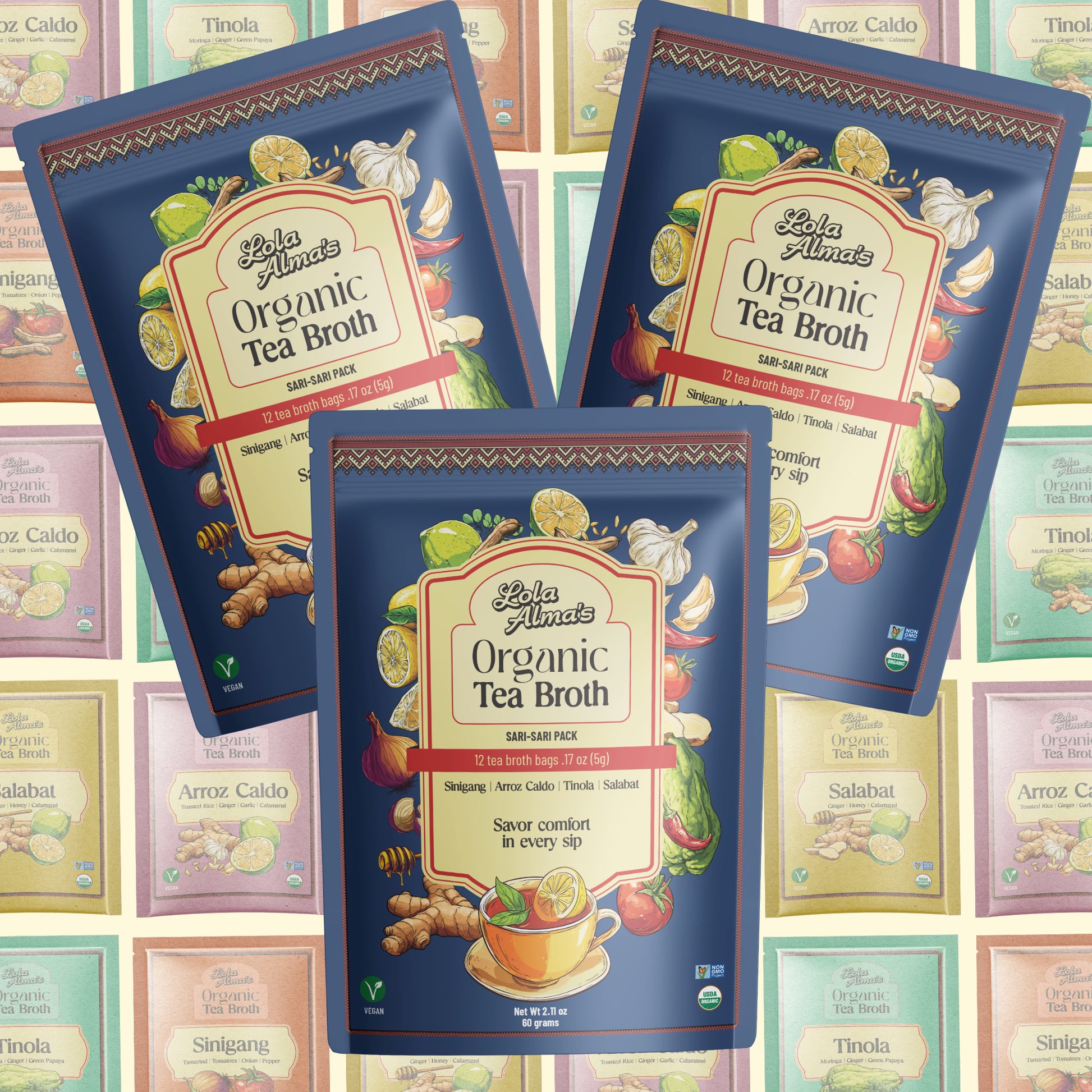 Lola Alma's Organic Tea Broth - Sari Sari pack (12 tea bags)