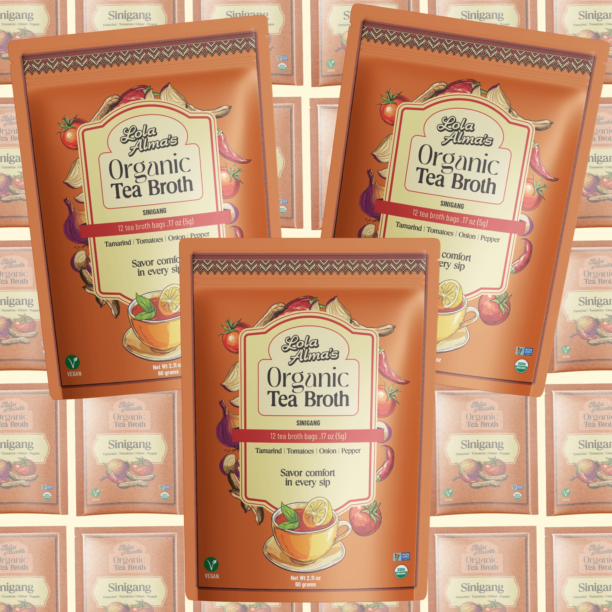Lola Alma's Organic Tea Broth - Sinigang pack (12 tea bags)