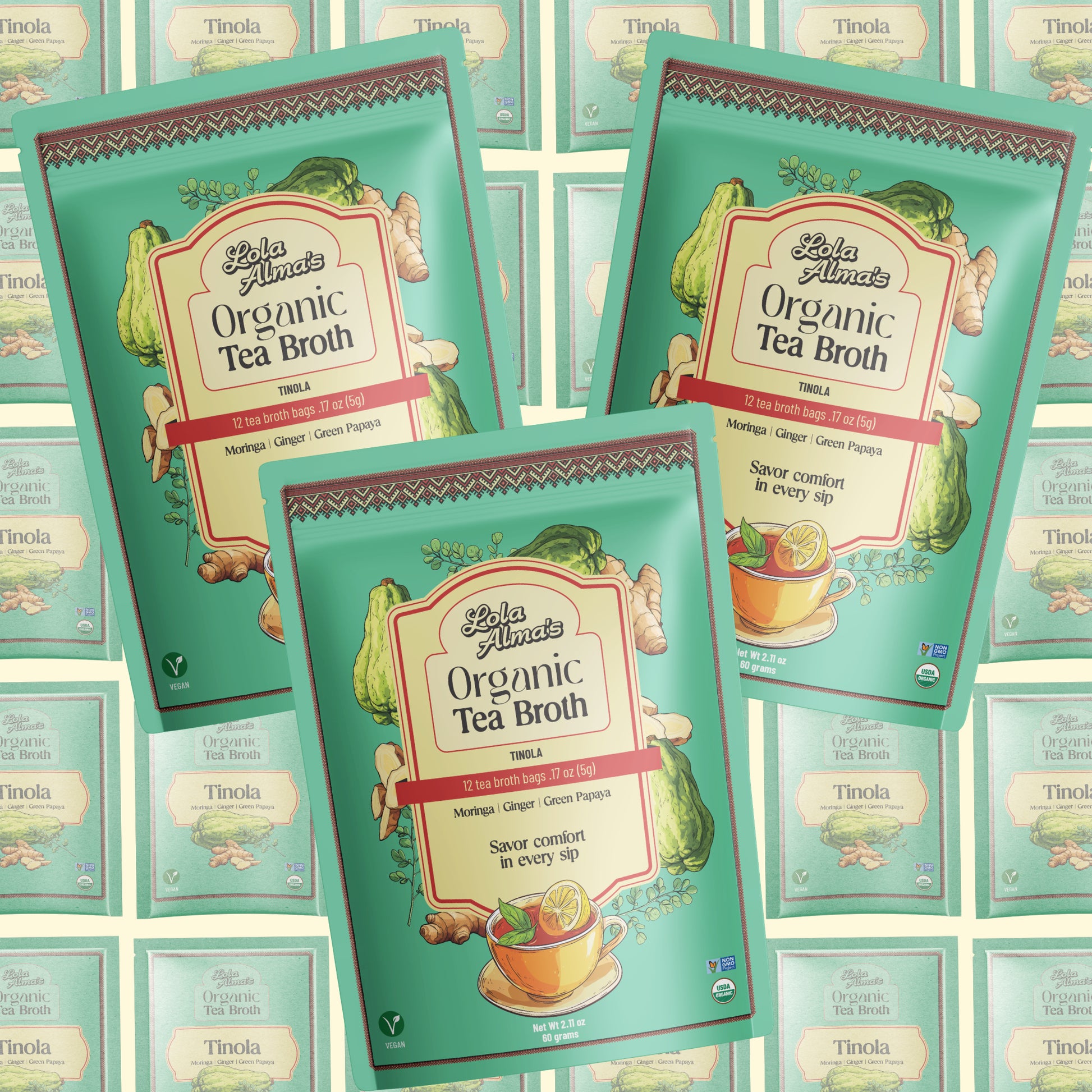 Lola Alma's Organic Tea Broth - Tinola pack (12 tea bags)